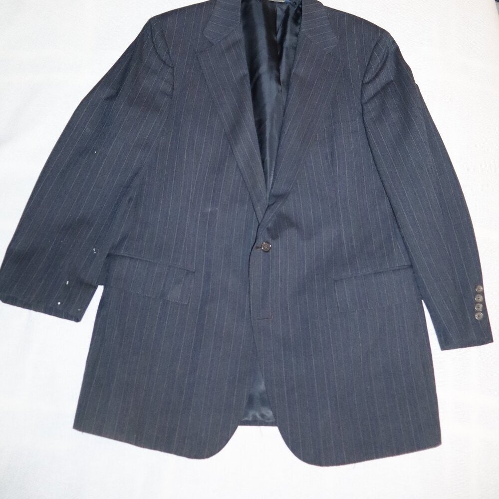 Polo Ralph Lauren Men's Suit Navy Pinstripe 44L FLAWS 38x32